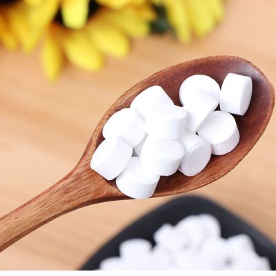 Dezenfeksiyon Etkin bileşen Natrium Dikloroisocyanurate ile effervesan tabletler 2 yıl Saldırılma süresi 3cm X 3cm